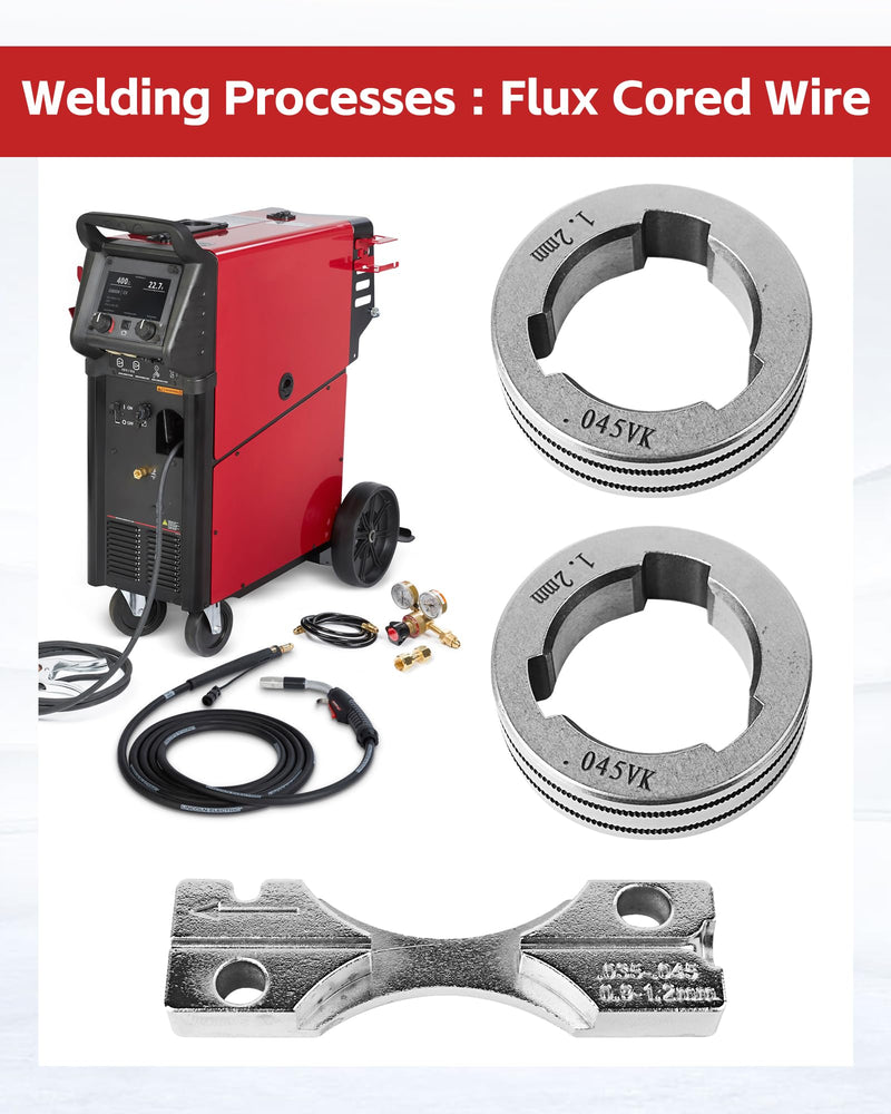 Drive Roll Kit 045" Replaces for KP1696-045C, Fits For Flux Cored, Compatible With Lincoln Power MIG 216, 255XT, 350MP, LN-15, Power feed 25M, LF-72, LN-25 PRO, LN-25 PRO Dual Power (VK-Groove .045) VK-Groove .045
