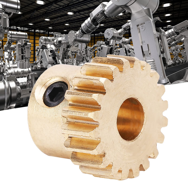Eujgoov Spur Gear, 4304?0006?0020 Brass 30 Teeth Gear 6mm Round Hole 0.8 Modulus Industrial Robot Parts