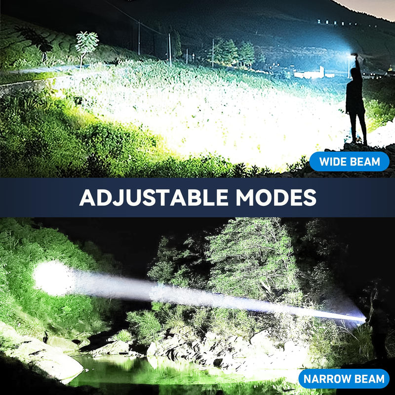 Rechargeable Flashlights High Lumens 3 Packs, 99,000 Lumens Super Bright LED Flash Light with 5 Modes Adjustable LED Flashlight, High Powered Flashlight for Home Camping Outdoor