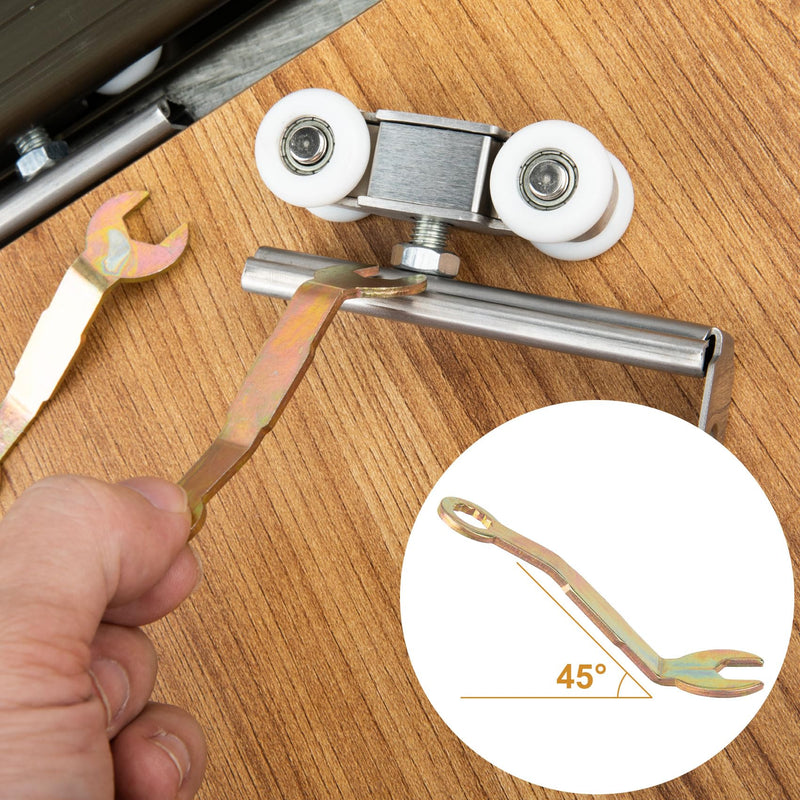 PAGOW Pivot Adjustment Wrench, 3/8" Bi-Fold Open Wrench, N7164 Pocket Door Wrench for Folding Door, Closet Door Tool for Sliding Door Hanger (1 Pcs)