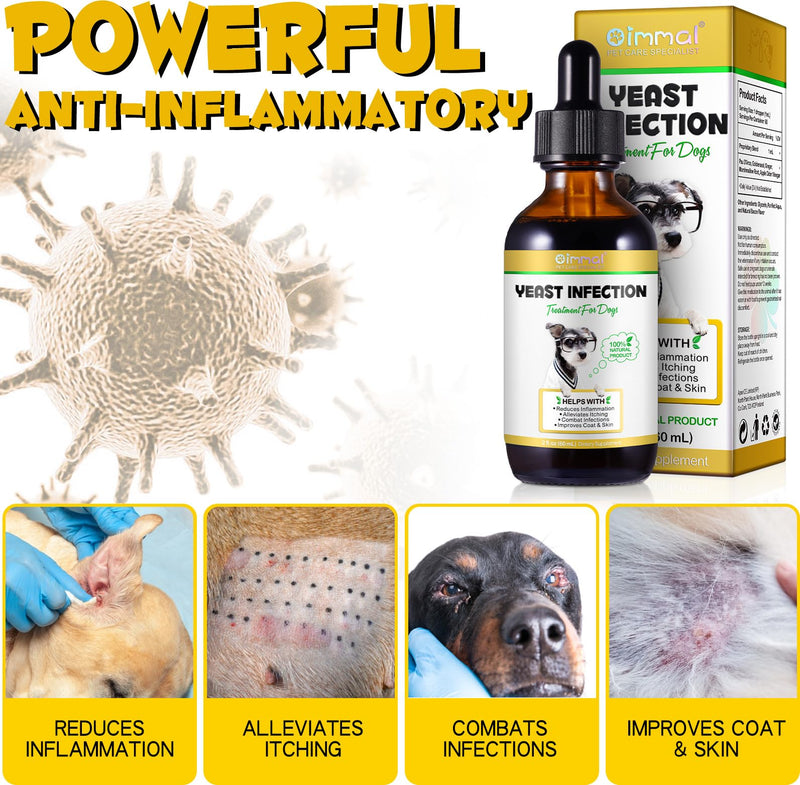 VOSIFSDIY Yeast Infection Treatment for Dogs, Natural Dog Yeast Infection Treatment Supports Itch Relief, Ear Infection, Allergy Relief, Pet Supplies Dog Herbal Supplement, Bacon Flavor 1PCS