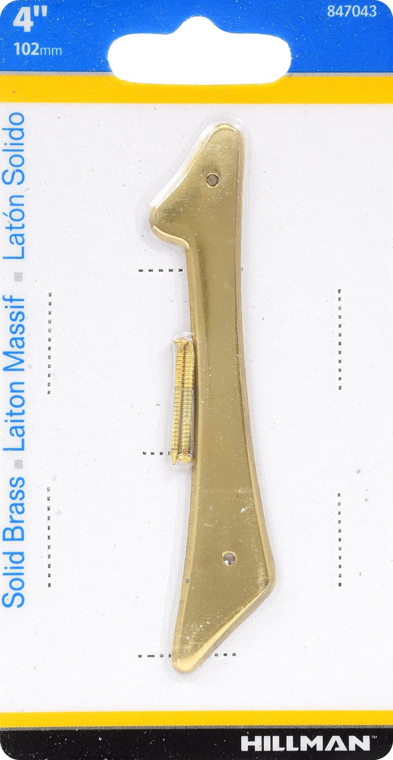 Hillman 847043 4-Inch Nail-On Traditional Solid Brass House Number 1 4 Inch #1