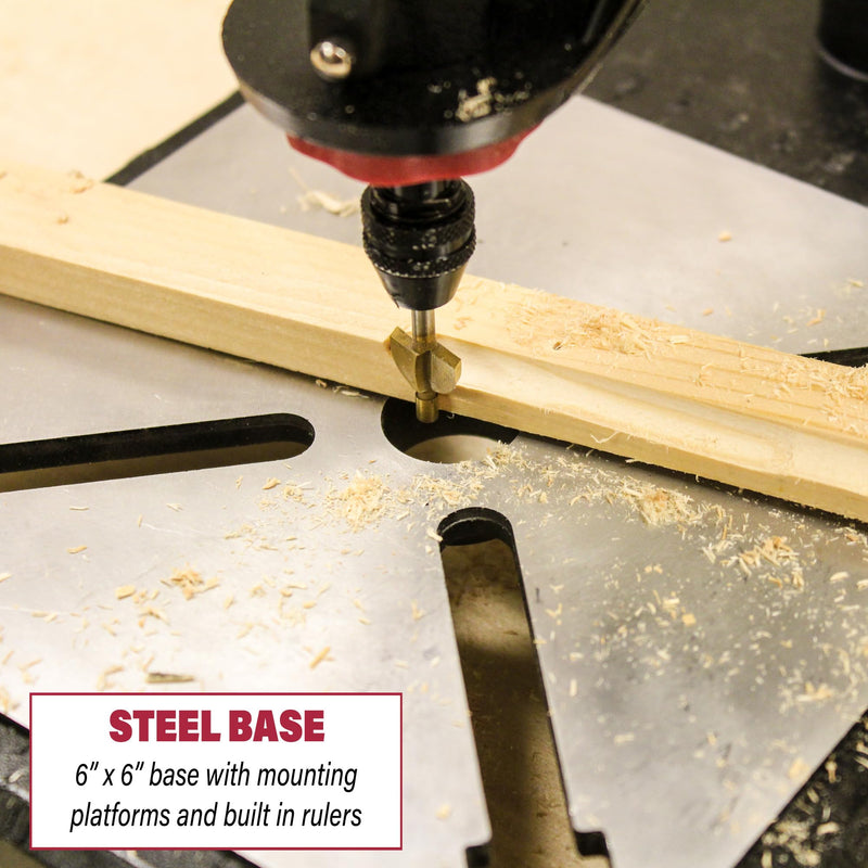 Milescraft 1097 ToolStand - Variable Speed Drill Press Stand (compatible with Dremel). Rotary Tool Not Included, Black