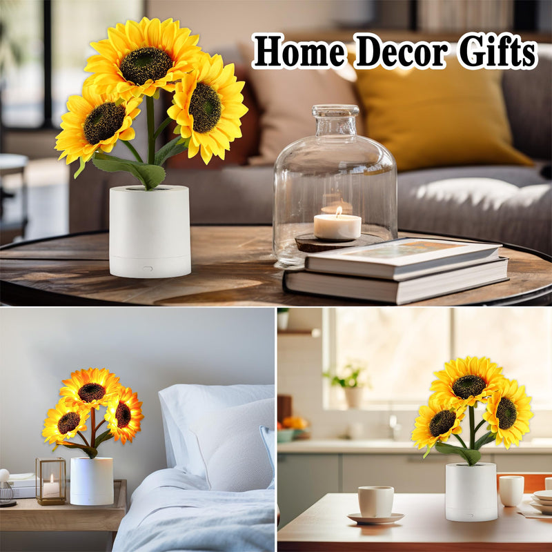 Sunflower LED Lamp for Women Valentines, Ideal for Bedroom Decor, Sunflower Gifts for Mom Grandma Teacher Aunt Girlfriends Coworker Friend Wife Anniversary Birthday Christmas Valentine's Day