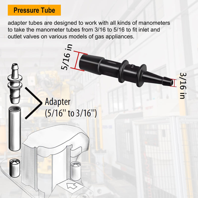 ZIBOO RMA316 +ASP2 Manometer Tube Adapter, 3/16" to 5/16,Soft Tube,Static Pressure Probes (ZIBOO RMA316+ASP2) ZIBOO RMA316+ASP2