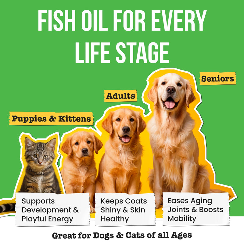 Omega 3 Fish Oil for Dogs - Made with Wild Alaskan Salmon Oil for Dogs; Liquid Fish Oil Supplement for Pets with Omega 3 EPA+DHA Fatty Acids; Real Ingredients, Real Taste — Trusted by Vets! 16 fl oz - PawsPlanet Australia