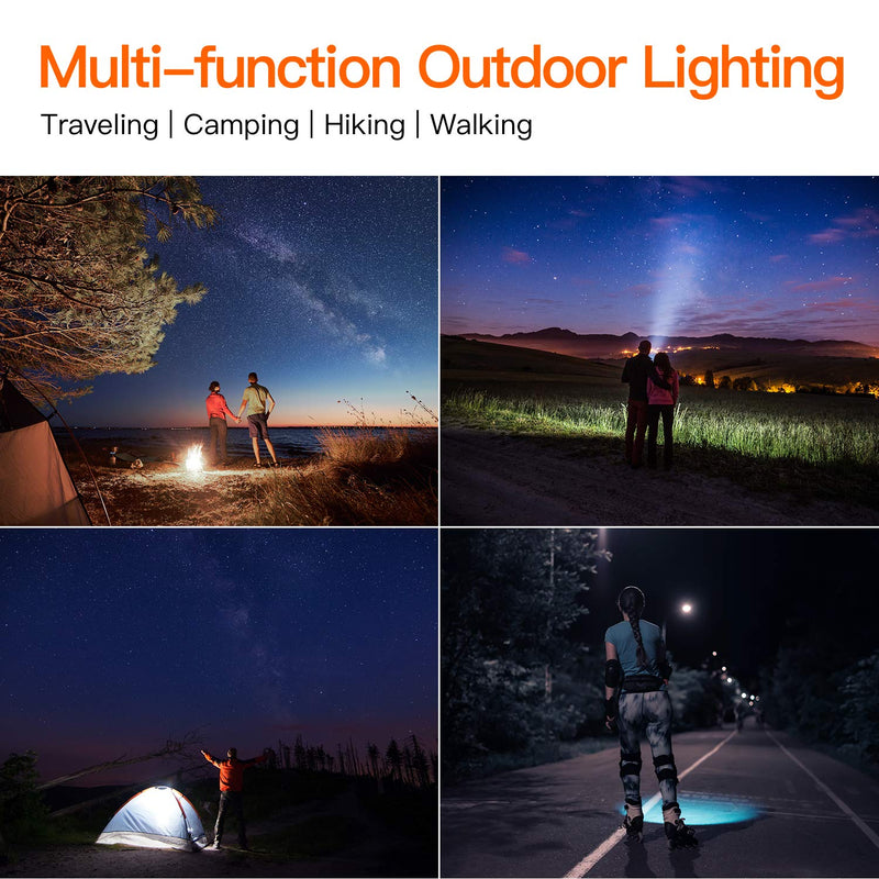 BUYSIGHT Rechargeable Spotlight,1000000 Lumens Spot Lights Hand held High lumens Large Flashlight Handheld Spotlight Lightweight and Super Bright Flashlight (Aluminium_Alloy Golden) Aluminium_Alloy Golden