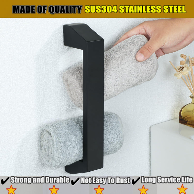 Alise 12 Inch Bath Towel Bars,Towel Hanger Towel Racks for Bathroom and Lavatory,SUS304 Stainless Steel Hand Towel Holder Towel Rail Wall Mount,Matte Black,GXY1540-300-B Matte Black 12-Inch