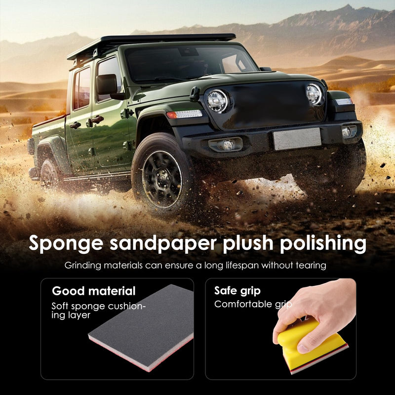 48Pcs Sanding Sponge Kit with Handle,Wet Dry 180-3000 Grit Wood Auto 48