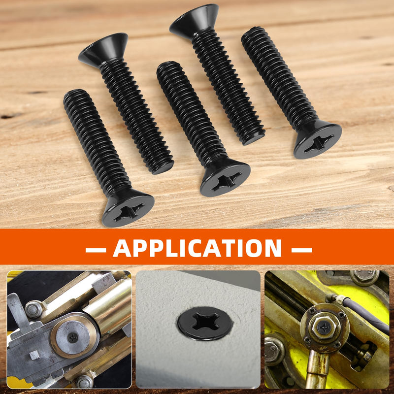 M3 x 5mm Flat Countersunk Head Machine Screws, Cross Screw, 304 Stainless Steel 18-8, Black Finish, 50 PCS M3 x 5mm