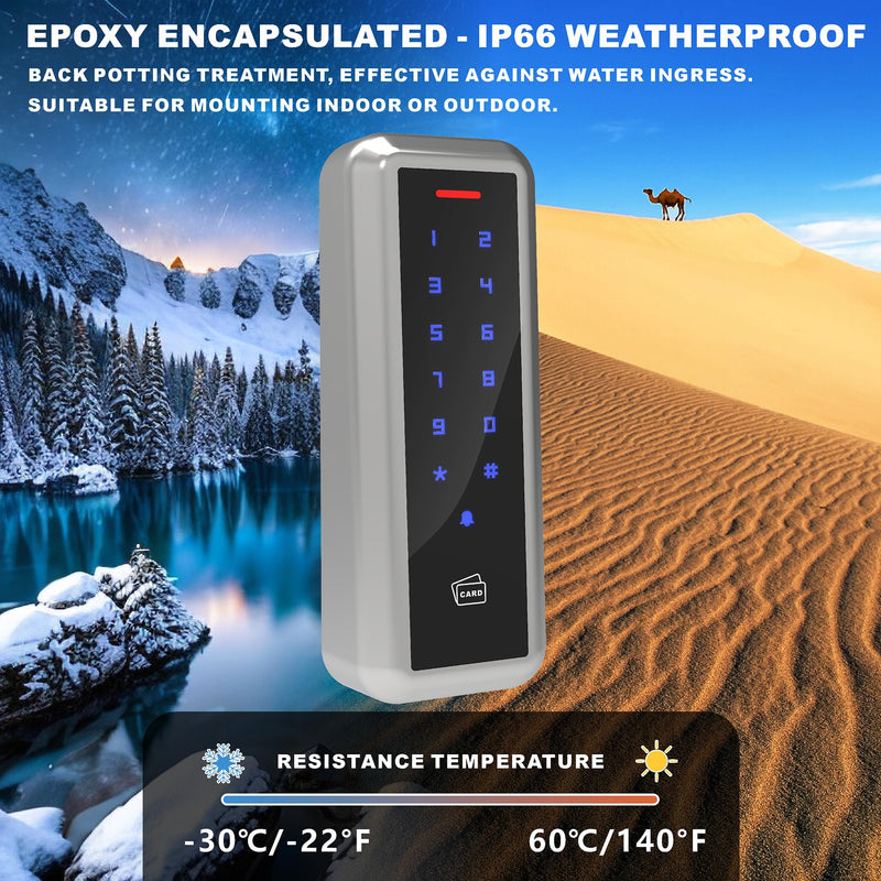 UHPPOTE Metal RFID Door Access Control Keypad with Wiegand 26 bit Output | Touch Keypad Waterproof for Rental Home Office Door Entry System
