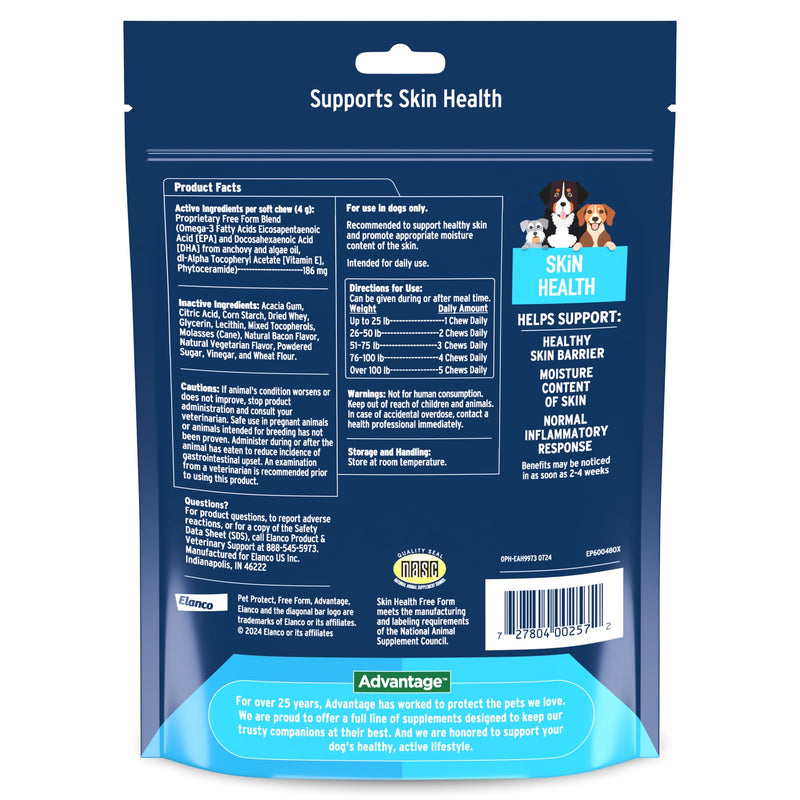 Bundle of K9 Advantix II XL Dog | 2-Mo Supply + Pet Protect Skin Health Soft Chews for Dogs, 60 Count