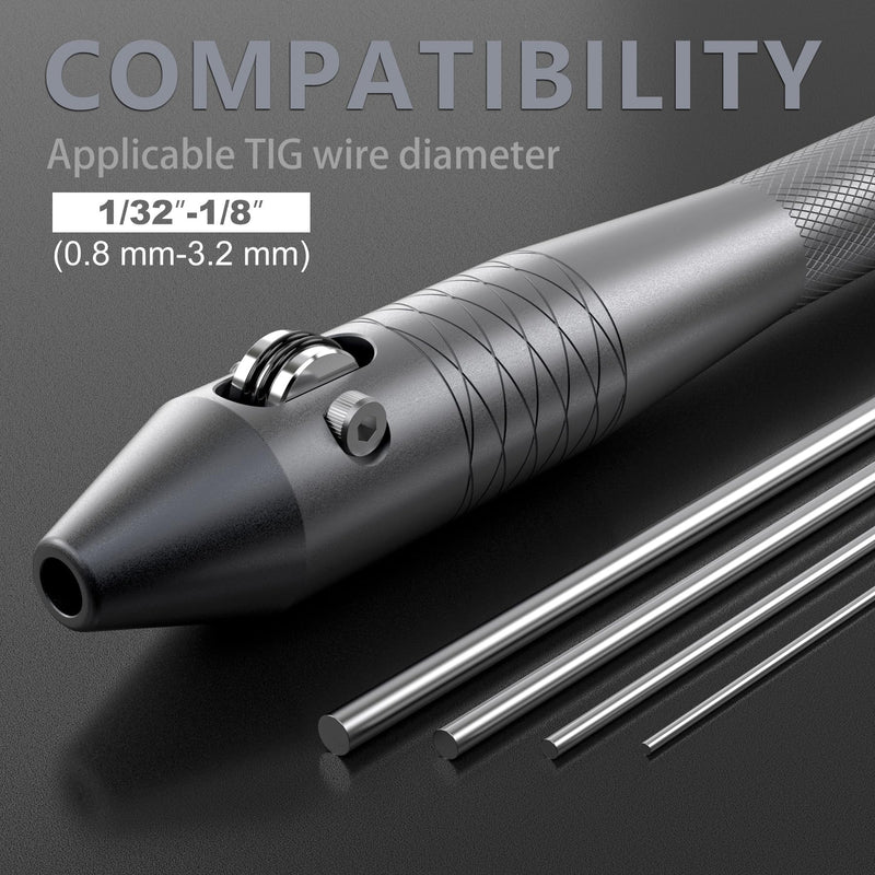 TIG Wire Feeder Pen with 3/32'' × 7'' Blue Lanthanated Tungsten Electrodes (10 Pack) | Contains 2% Lanthanated for AC/DC TIG Welding | Perfect for Stainless Steel, Aluminum, Copper & Magnesium 3/32"