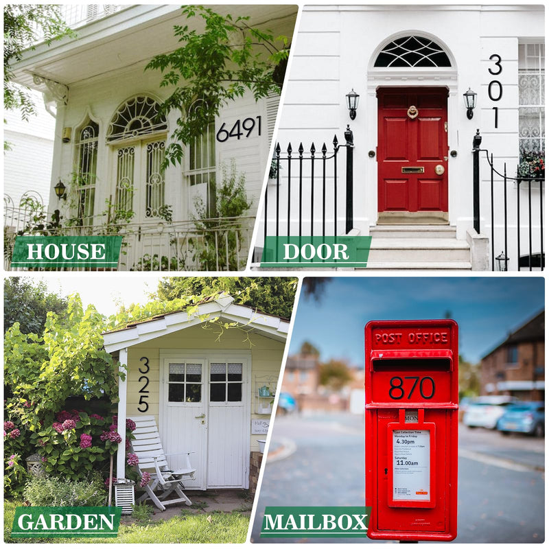 6 Inch Floating House Number Metal Modern Anti-Rust House Address Numbers for Outside with For Mailbox Yard Home Front Door Zinc Alloy Black, 911 Visibility Signage (1) 1