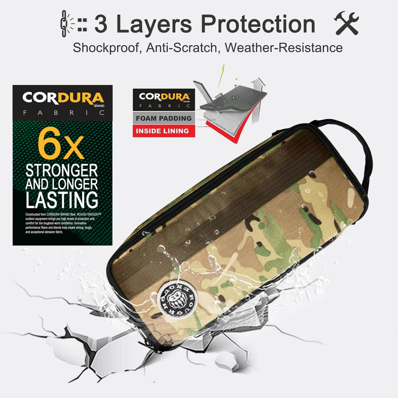 Rough Enough 12" Small Tool Bag, Heavy Duty Tool Pouch for Electricians, Motorcycle Repair & Camping, Water-Resistant Padded Organizer, Portable Compact Tool Case for Travel, Camo