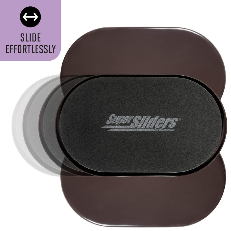Super Sliders 5 3/4" x 9 1/2" Oval Reusable Furniture Sliders for Carpet - Effortless Moving and Surface Protection, Brown (4 Pack) 4 Count (Pack of 1) Movers