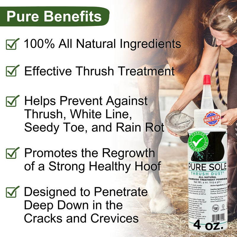 Pure Sole Severe Thrush Treatment for Horses - Hoof Cleanse (16 oz.) and Thrush Dust (4 oz.) Bundle