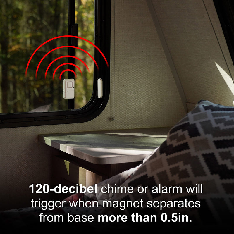 GE Personal Security Window and Door Alarm, 12 Pack, DIY Protection, Burglar Alert, Wireless Chime/Alarm, Easy Installation, Home Security, Ideal for Home, Garage, Apartment and More, White, 45989