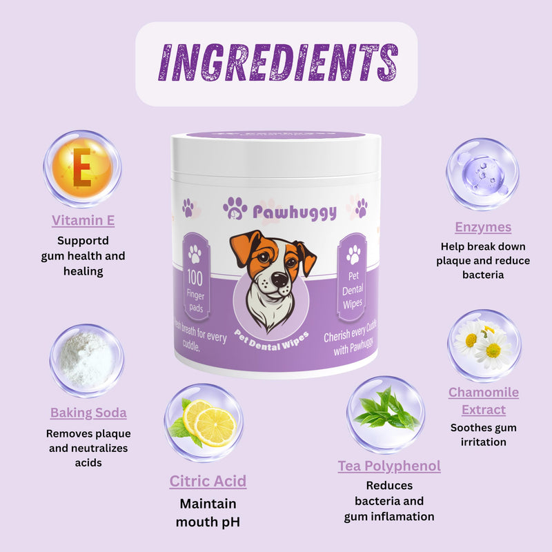 Pet Dental & Ear Cleaning Wipes Bundle for Dogs & Cats – 100 Finger Wipes Teeth Cleaning Toothpaste Alternative + Pet Ear Wipes for Dog Ear Infection Treatment, Wax Removal, Odor Control & Itch Relief