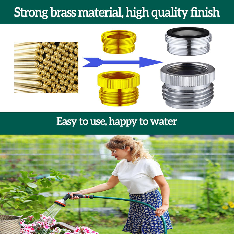 Faucet Adapter with Aerator, Sink Faucet to Garden Hose Adapter, Faucet Adapter to Garden Hose for Kitchen and Bathroom, hose attachment to sink，3/4" GHT Thread Chrome. C-Faucet adapter