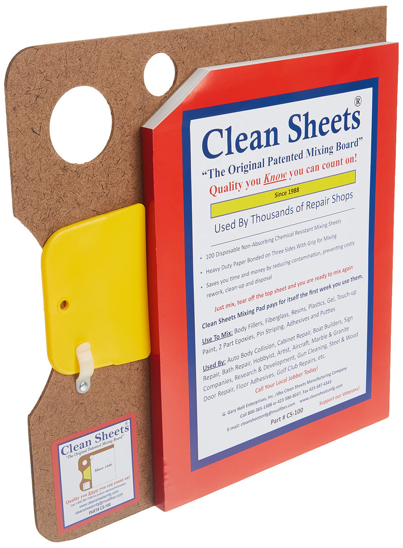 Clean Sheets - CLN-CS100 Superior Mixing Pad (12x12) - 100 Disposable Sheets FOR Toughest Job, Clear 1 Count (Pack of 1)