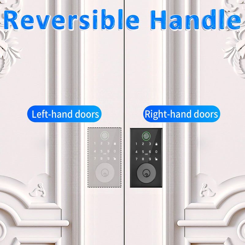 Smart Door Lock with Fingerprint, Keyless Entry Door Lock with Built-in Bluetooth,Fingerprint ID,App Remote Control,Auto Unlock,Door Status Alert