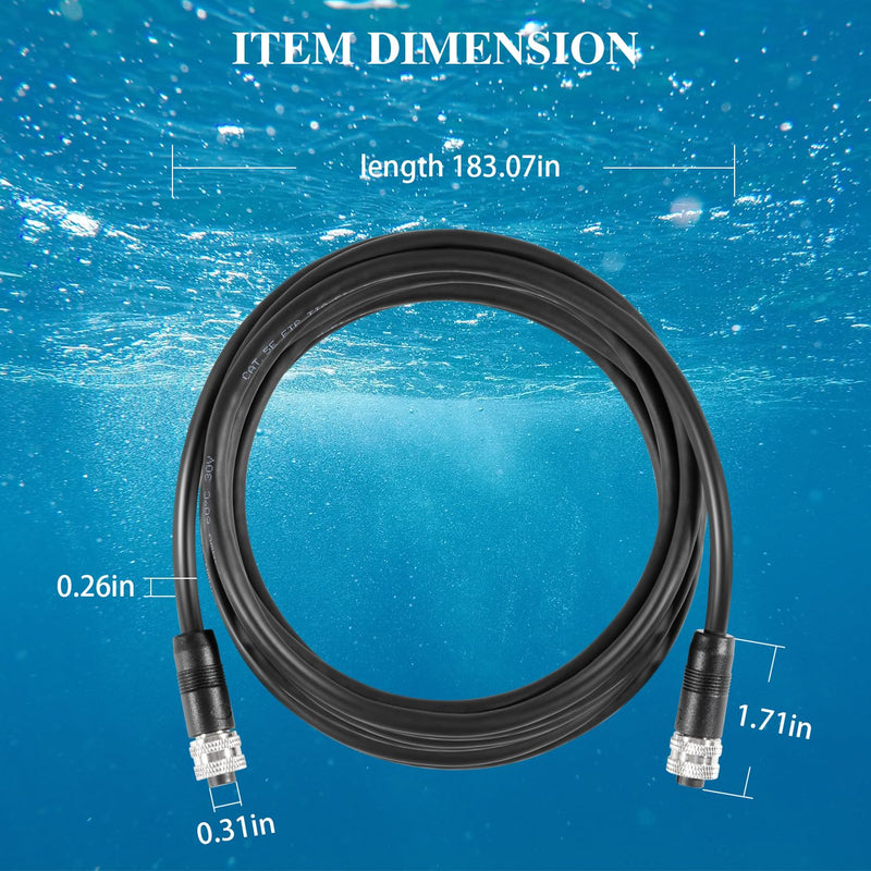 720073-5 Replacement for Humminbird 720073-5 Boat Ethernet Cable 15-Foot, Compatible with All Helix 15, Helix 12, Helix 10, Helix 9, Helix 8, Helix 7, All Apex Solix Onix Models, Black