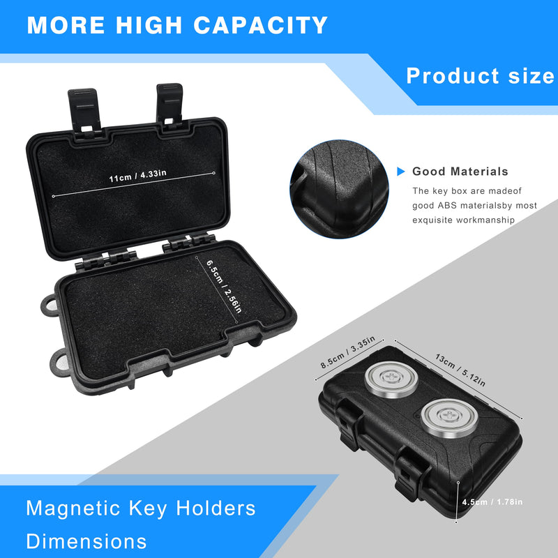 Magnetic Key Holder Under Car, Waterproof Magnetic Key Box, Hide a Key Outside with 2 Strong Magnets,Key Hider for Outdoor Travel,Magnetic Key Lock Box Under Car,Never Coming Off - NewNest Australia