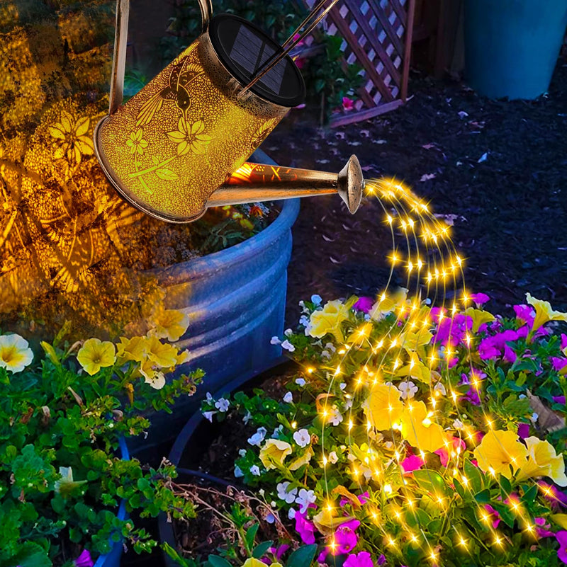 Solar Watering Can Lights, Hummingbird Gifts for Christmas Women Mom Grandma Birthday, Waterproof Outdoor Garden Decor Large Hanging Solar Lanterns Garden Lights for Patio Porch Yard Flowerbed Pathway Warm White Hummingbird-1pack