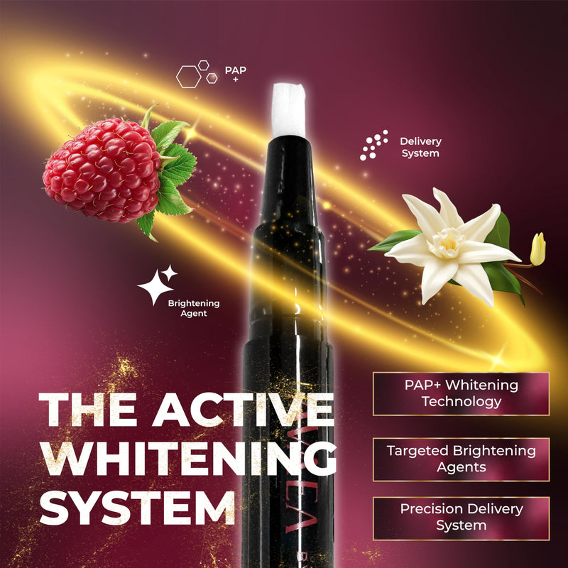 Dr. White’s AVAEA™ Rose Rêve Teeth Whitening Pen | 0.09 Fl Oz Pap+ Precision Whitening Serum | Peroxide-Free Whitening Treatment | Raspberry + Vanilla
