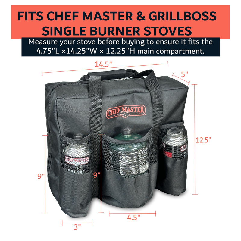 Chef Master 90800 Camp Stove Carry Bag, Multi-Pocket, Rugged Design