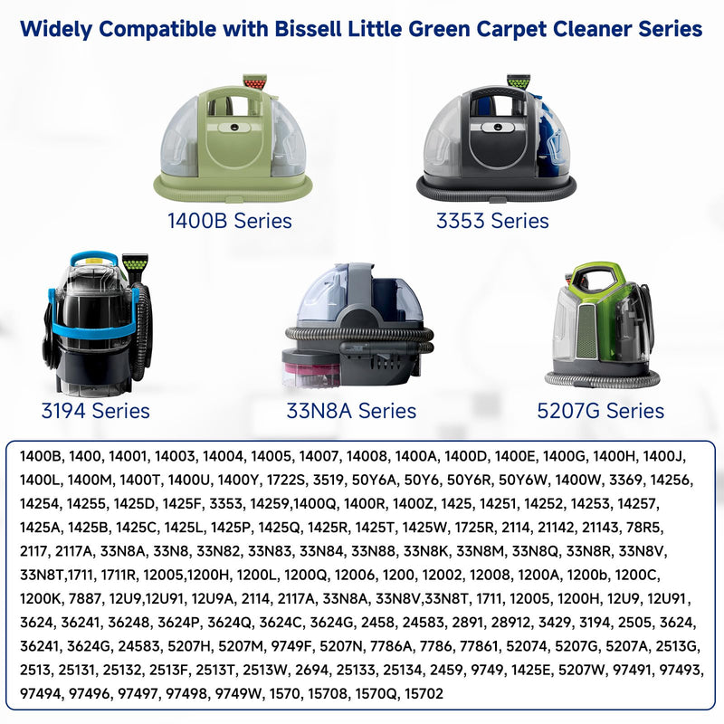 1400B 3353 Machine Attachments Parts for Bissell Little Green Multi-Purpose Portable Carpet Cleaner 1400B 3353 1425 1400W 1400 2458 Series, 3" Tough Stain Brush Tool for Carpet Cleaners Black-1+4