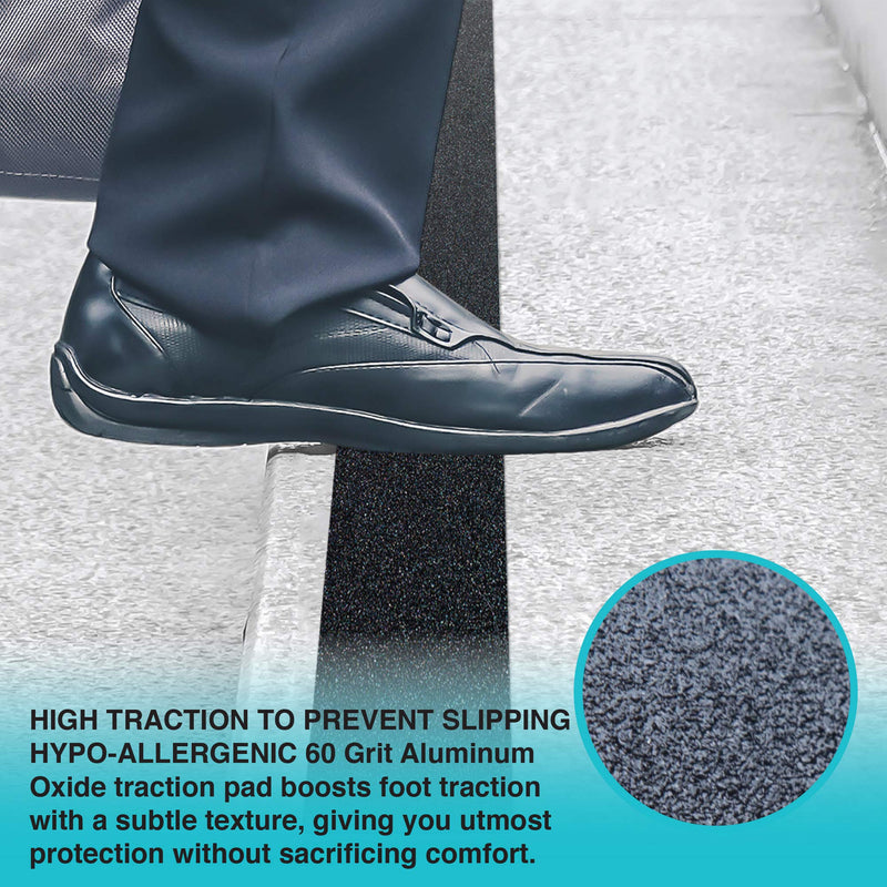 LifeGrip Anti Slip Traction Treads Black (12-Pack), 2" X 12", Best Grip Tape 80 Grit Non Slip, Pre-Cut Strips, Rounded Corners - Right Size and Ready to Use for Easy Application 2” x 12'