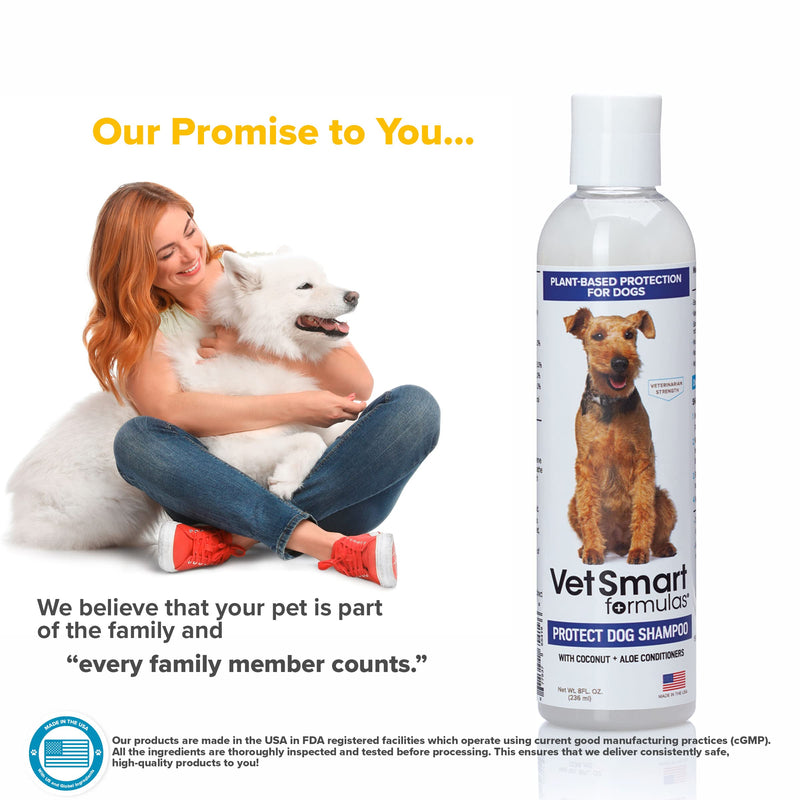 Protect Shampoo for Dogs; No More Scratching, Itching, or Hot Spots with Plant-Based All-Natural Formula with Healthy Essential Oils - Made in USA One Bottle - PawsPlanet Australia
