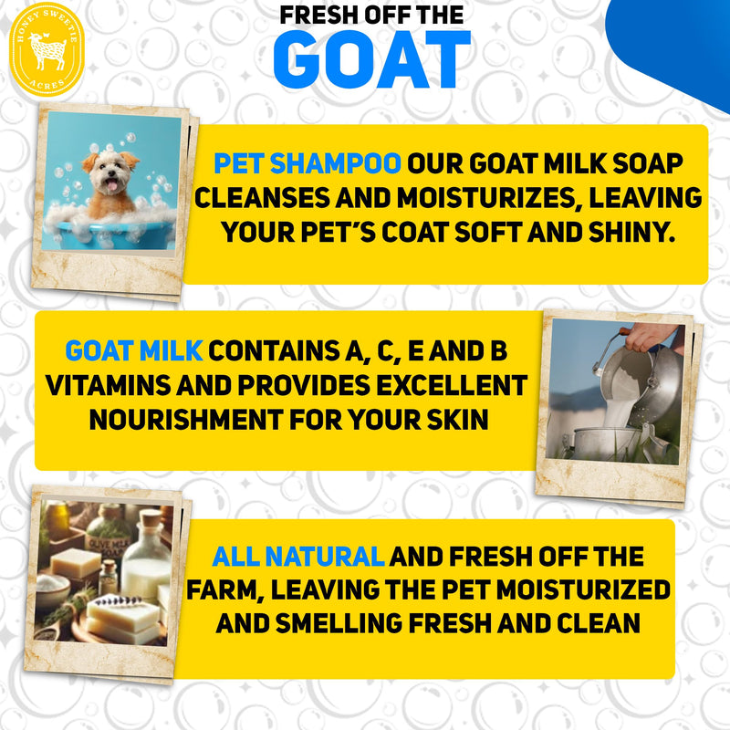 Honey Sweetie Acres 1 Pack All-Natural Pet Shampoo Bar with Fresh Goat Milk - Moisturizing Relief for Dry, Itchy Skin - Leaves A Fresh, Clean Scent - Eliminate Dirty Pet Odor, 5 oz Bar (1 Count) 1 Count - PawsPlanet Australia