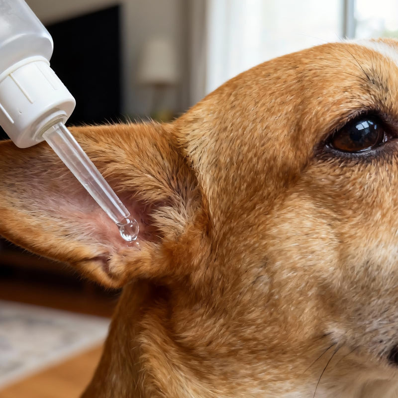 Dog Ear Infection Treatment, Dog Ear Cleaner, Ear Infection Treatment for Dogs & Cat, Gentle Cleaning Solution for Smelly Ears, Excess Wax & Mite Care - Itchy Ear Relief (2 fl oz) 2 fl oz
