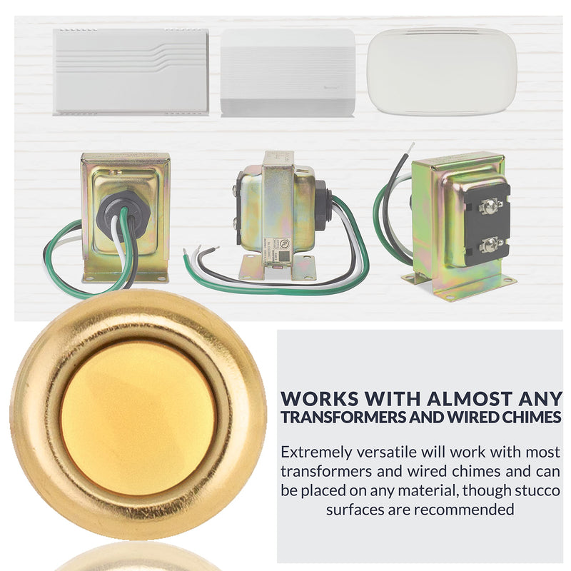 Newhouse Hardware FMBL Lighted Doorbell Button, 1-Pack, Brass Brass (Lighted)