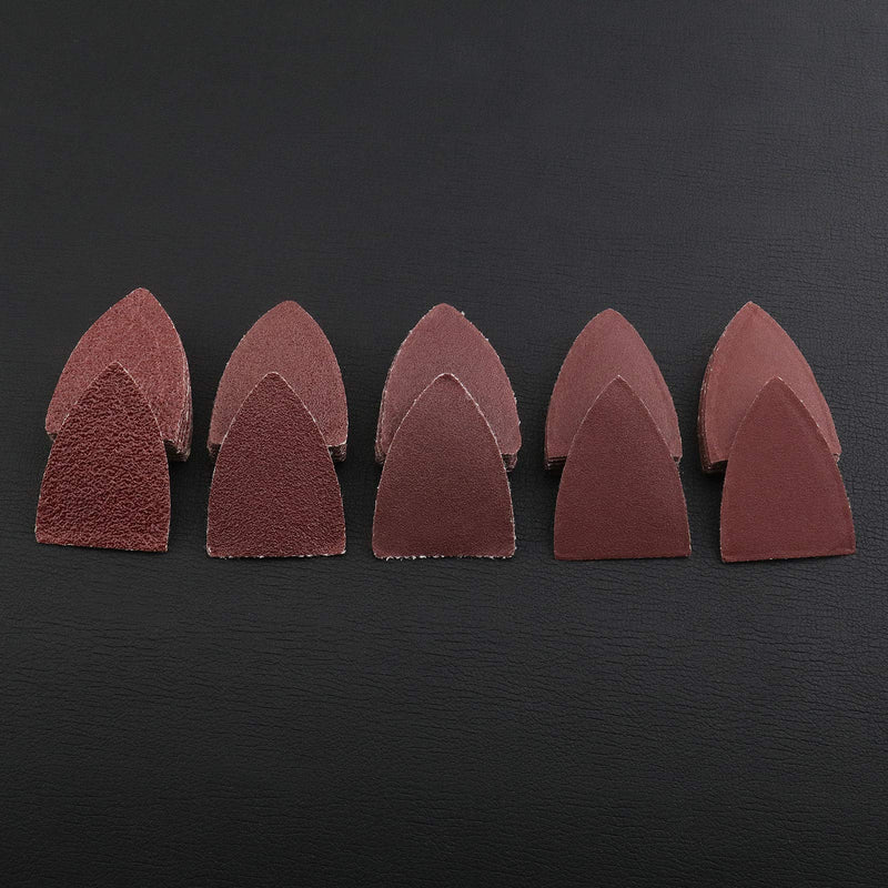 52Pcs Oscillating Multi Tool Finger Sanding Pads Accessories Kit 52x37x7mm Triangular Finger Sanding Pads & Sandpaper Universal Interface