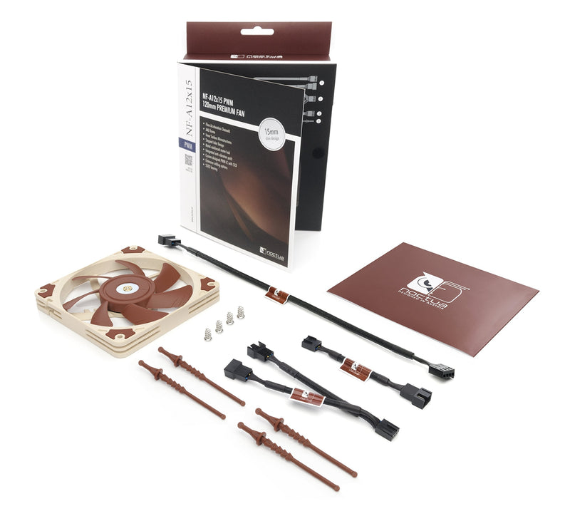Noctua NF-A12x15 PWM, Premium Quiet Slim Fan, 4-Pin (120x15mm, Brown) 120x120x15 mm