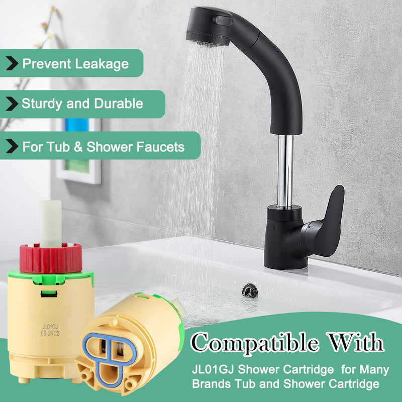 HJ-40 JL01GJ Faucet Cartridge Replacement, 40mm Shower Cartridge Replacement, Compatible with Replaces Cartridge on Many Brands Shower and Tub Cartridge