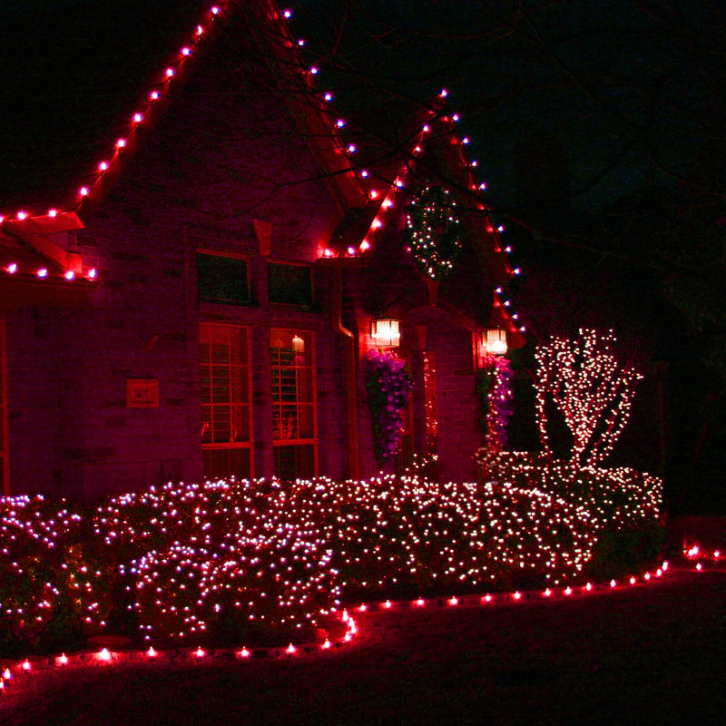 Uptotop Christmas 100 Count String Light, 20FT Plug in Waterproof String Light Decorations for Party Carnival Supplies, Outdoor Yard Garden Decor (RED) Red 1