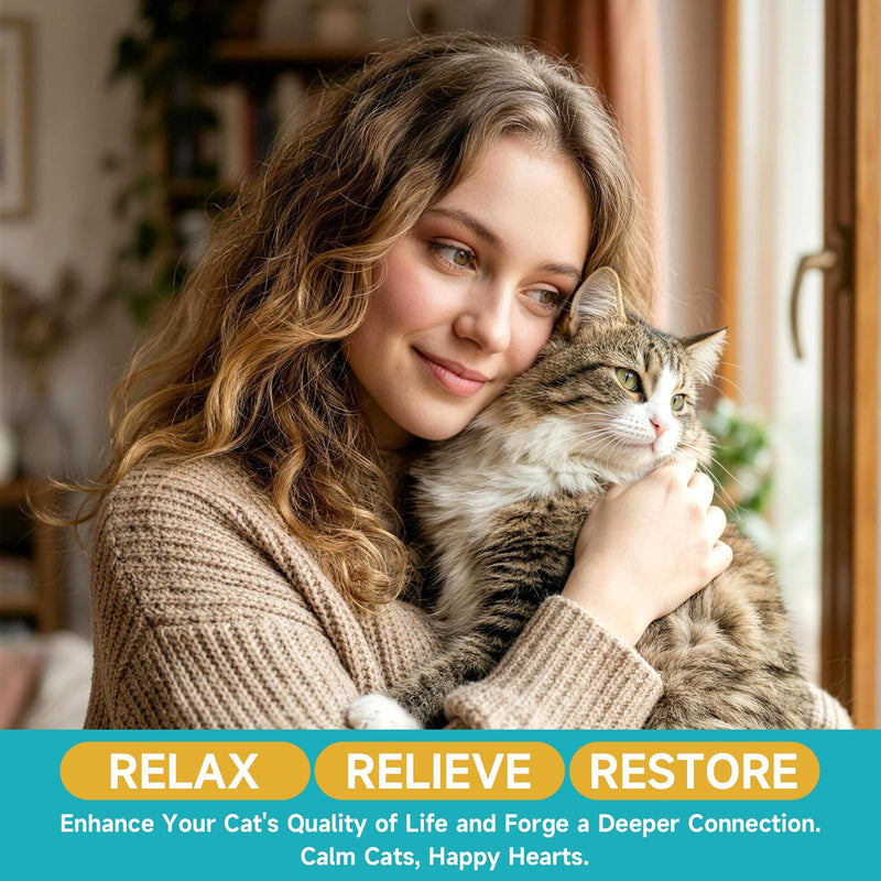 3-in-1 Cat Calming Diffuser, Cat Pheromones Calming Diffuser for Cat Anxiety Relief, Cat Pheromone Diffuser with 1 Diffuser + 2 Refills 48ml Vial, 60 Days Pheromone Diffuser to Calm Cats & Multi-cat 1 Diffuser, 2 Refills
