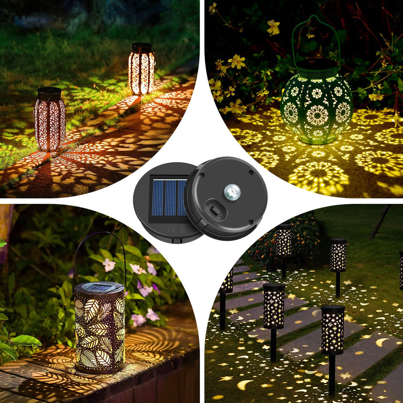 ELUTENG Solar Light Replacement Top 4 Pack (Top Size 3.15 inch, Bottom Size 2.76 inch) LED Solar Lantern Light Lids Outdoor Waterproof Replacement Solar Light Tops Warm White LED 3.15inch - NewNest Australia