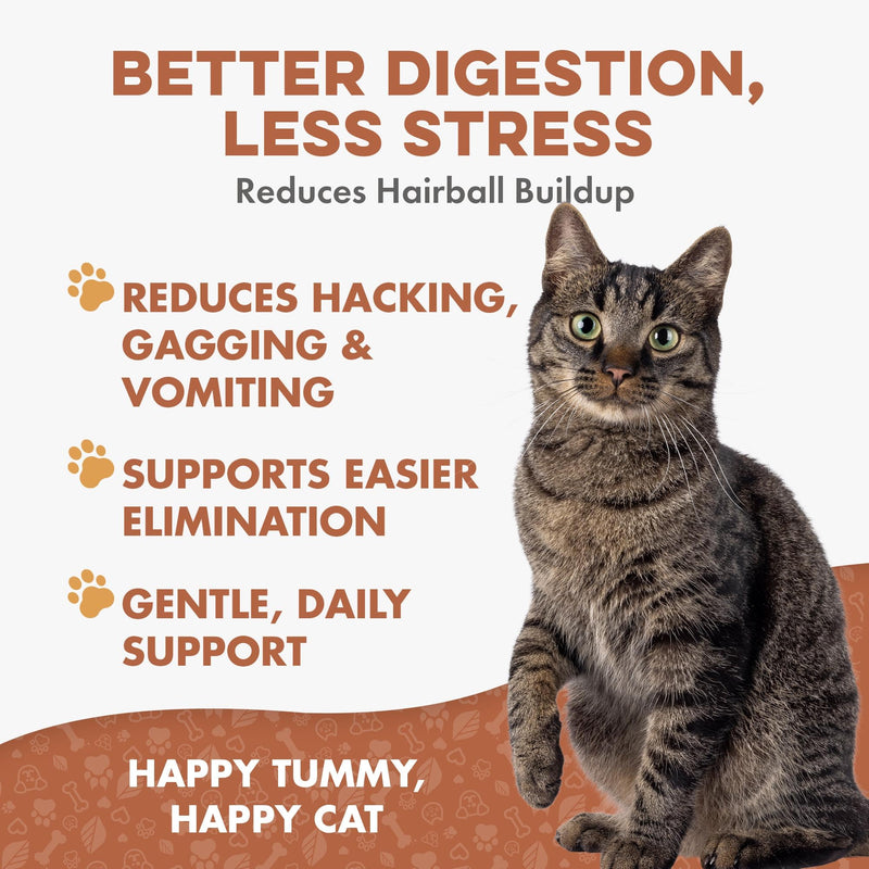 Hairball Treatment for Cats & Stomach Comfort Remedy – Supports Digestive Balance, Natural Elimination & Easy Passage of Hair – Gentle Daily Formula for Adult Cats & Seniors – 400 Tiny Pills