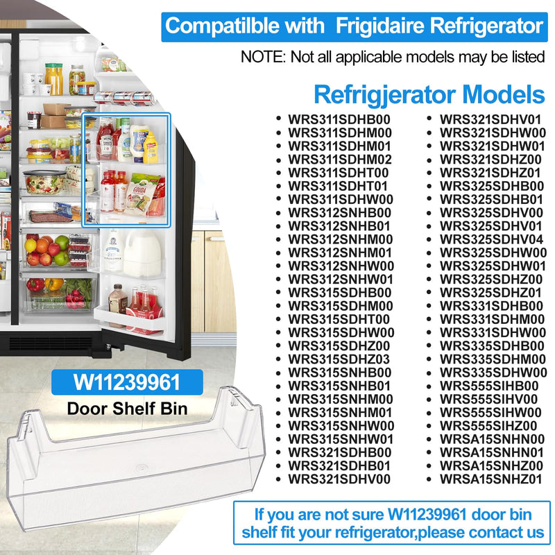 [UPGRADED] W11239961 Refrigerator Door Shelf Replacement Compatible with Whirlpool Refrigerator Door Shelf Replace W10900538,AP6333410,WRS325SDHZ01 WRS321SDHZ01 WRS315 WRS325 Refrigerator Shelves Part W11239961 Door Shelf