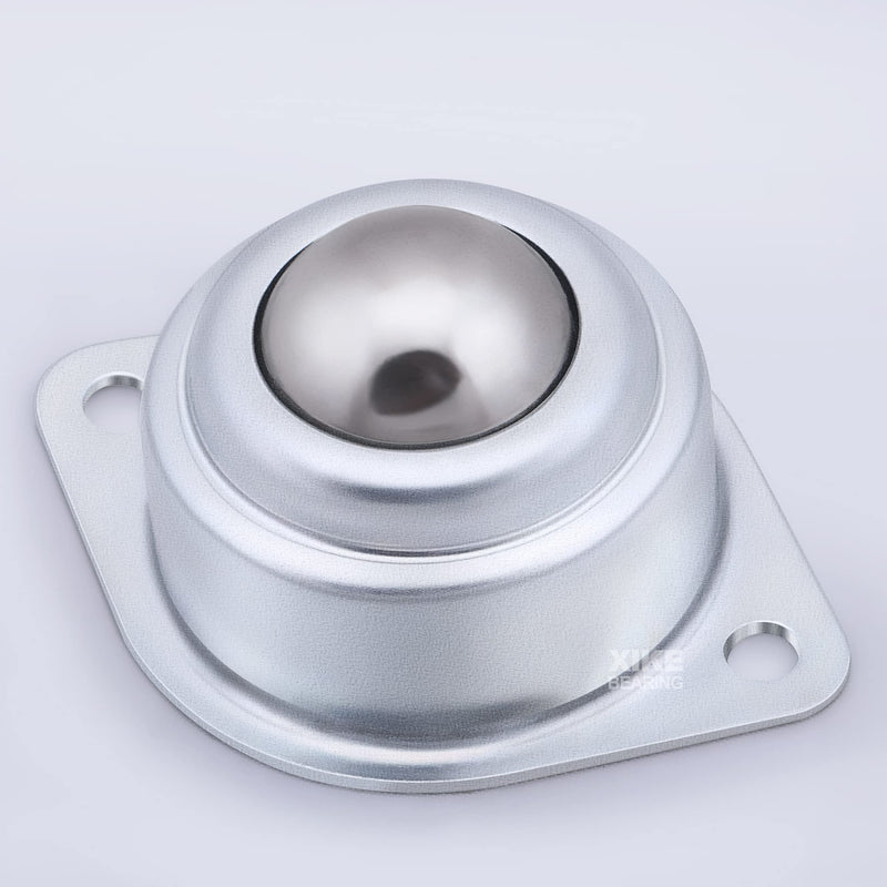 XiKe 4 PCS 1/2" Roller Ball Transfer Bearings, 360º Rotation Universal Ball Casters, 18Lbs Carbon Steel Round Ball Transfer Unit for Conveyor, Roller Stand, Transmission System, Furniture 18 pounds load ＆ 1/2" ball diameter