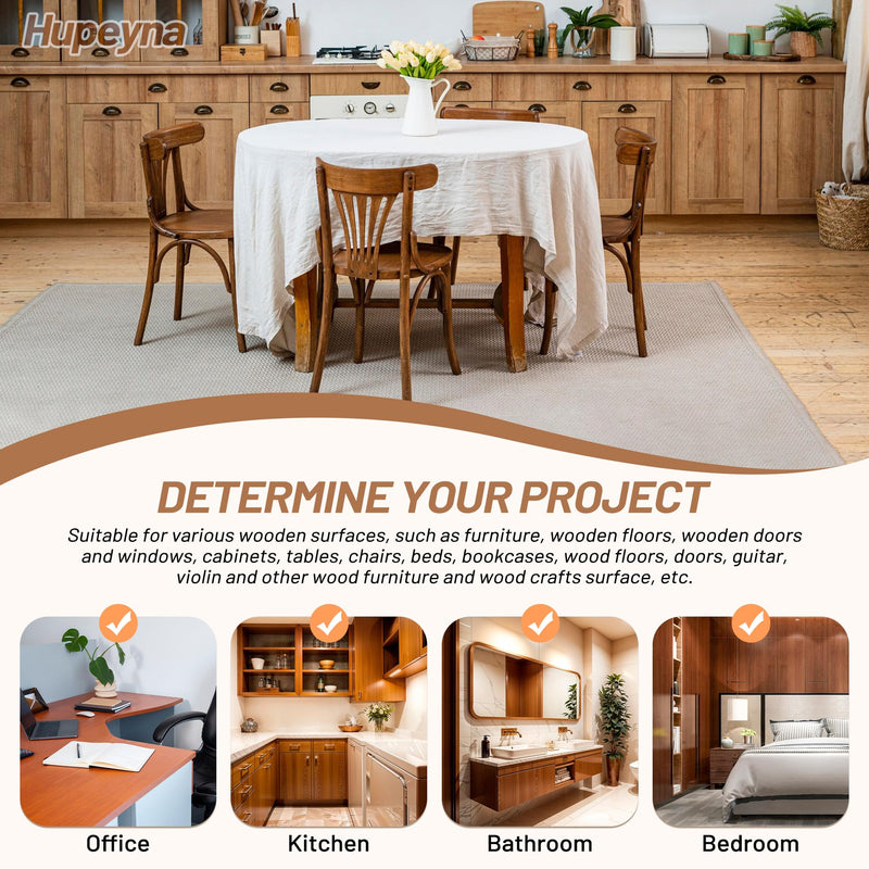 Wood Repair Kit, Wood Furniture Repair Kit, Wood Filler, Wood Putty and Beeswax- Repair Stains, Scratch, Cracks, Hole, Discoloration for Wooden Door, Table, Cabinet, Bed, Floor (Brown Series) Brown Series