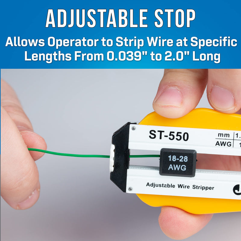 Jonard Tools ST-550 ABS Adjustable Precision Wire Stripper, 18-28 AWG 18 to 28 AWG