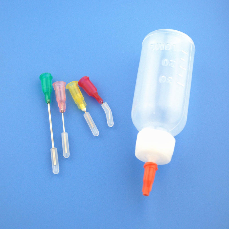 6Pcs Injection Squeeze Bottle with 15Pcs Dispensing Needles and 12Pcs Cap (30ml+50ml)