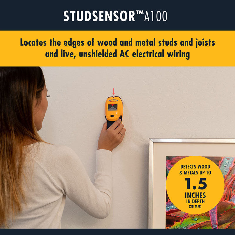 Zircon StudSensor A100 Wall Scanner and Center/Edge Locating Stud Finder with WireWarning Detection Edge Finding - NewNest Australia